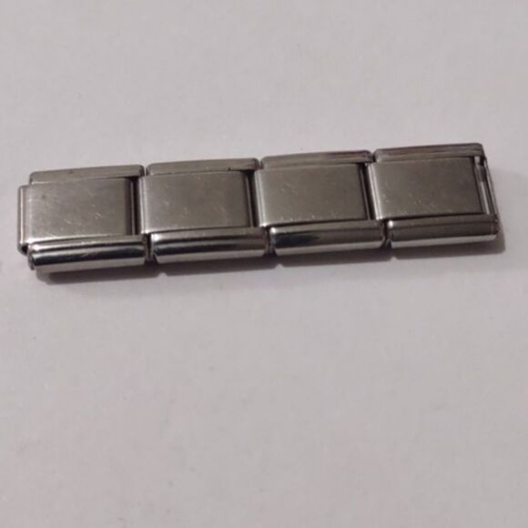 4‎ Blanks for Italian Link Stainless Steel Nomination Style Charm Bracelet - Picture 1 of 2